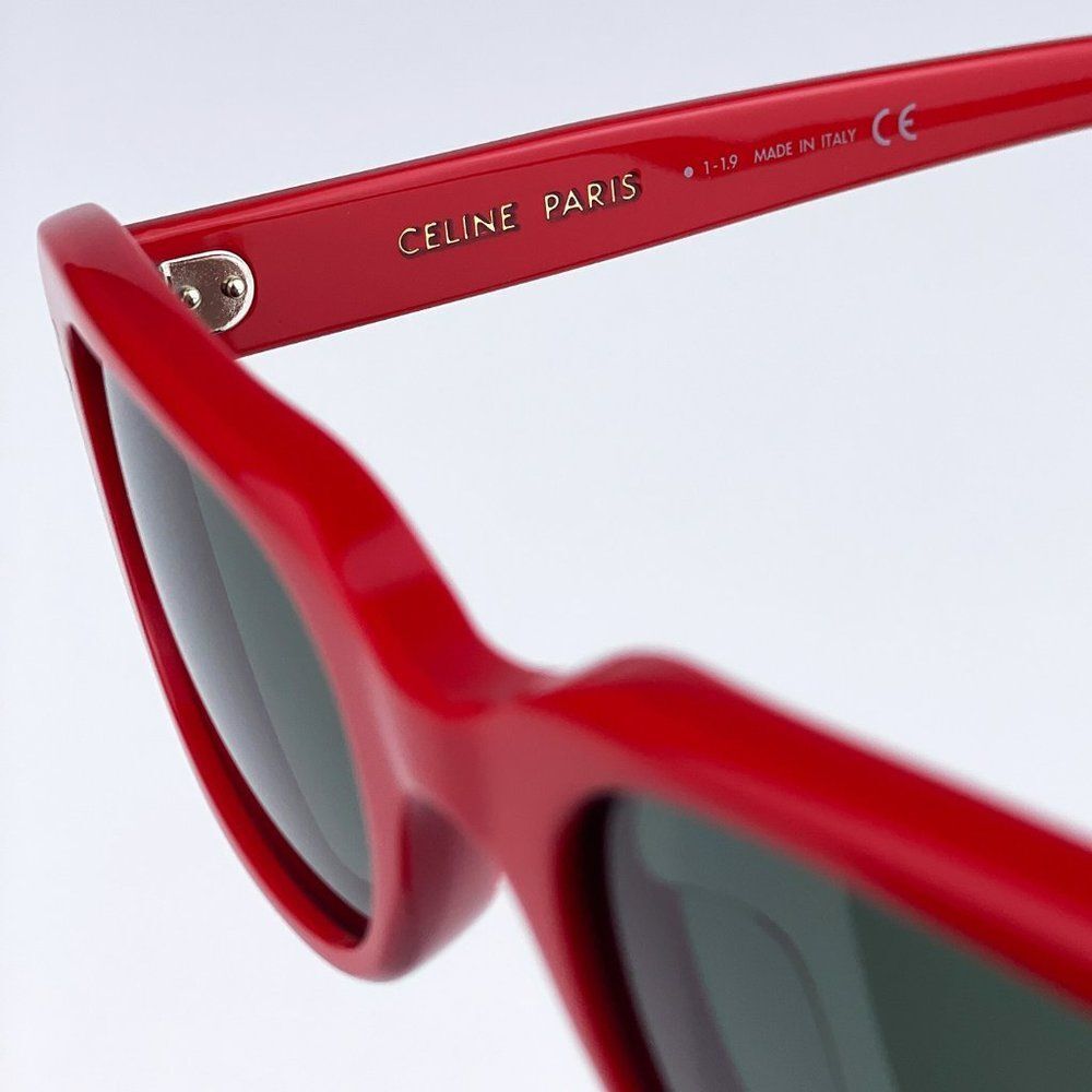 NEW Celine CL40095U 68N Shiny Red  Green Geometric Women Sunglasses - Picture 12 of 13